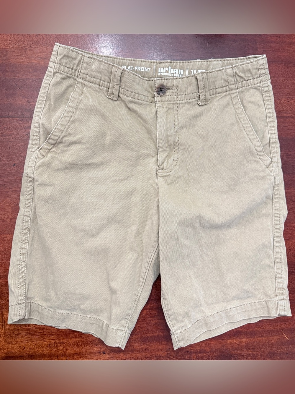 urban pipeline Khaki Flat-Front Boys Shorts